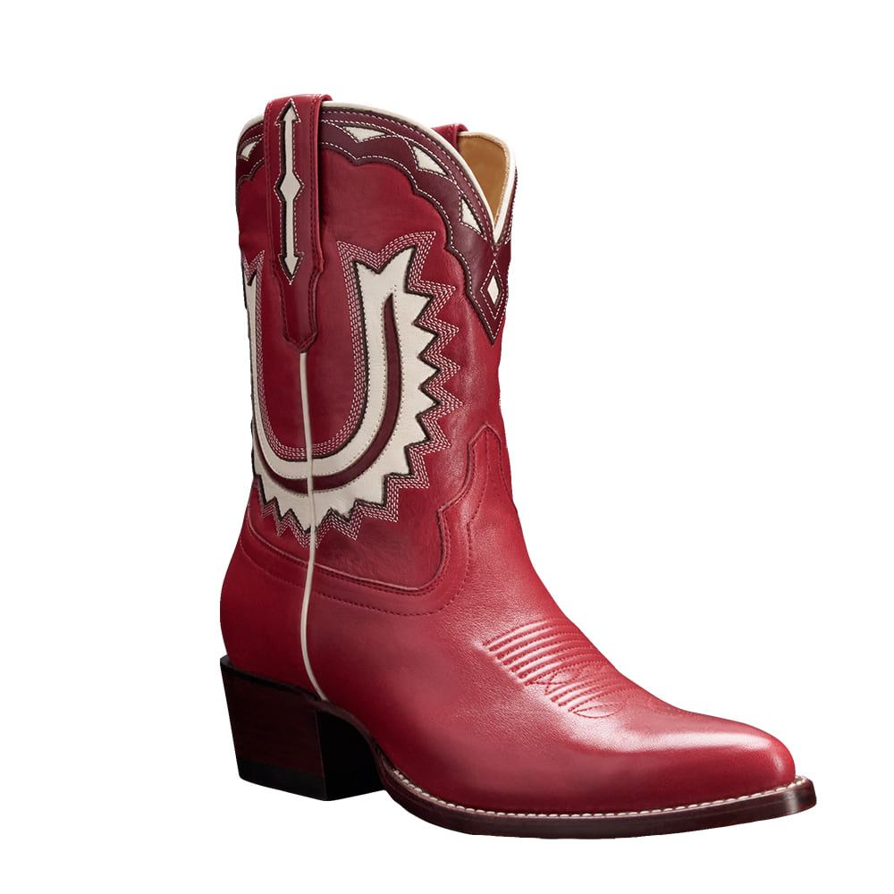 Tecovas Footwear Tecovas Women's Crimson and Bone Cowhide The Jolen Bootie