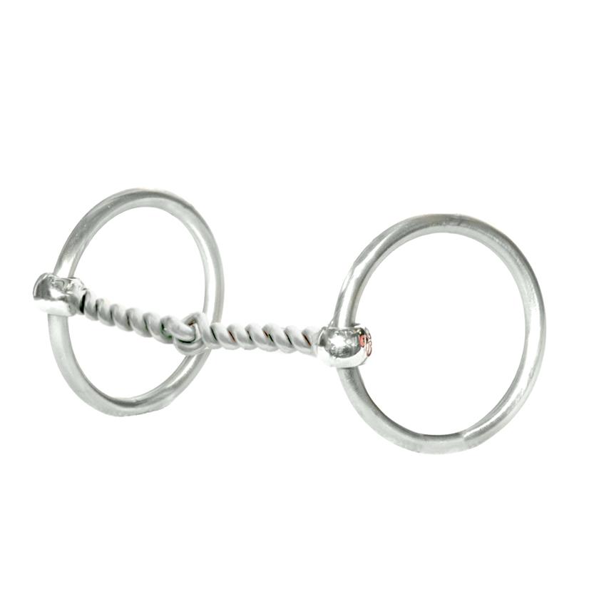 Tom Balding Bits tack Stainless Steel Tom Balding Medium Twisted Wire Satin Finish Loose Ring Snaffle Bit