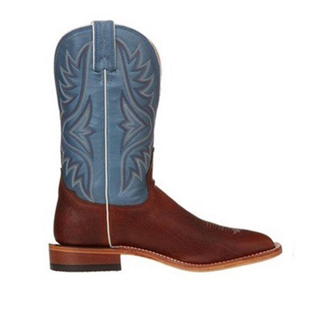 Tony Lama Boots Footwear Tony Lama Mens Americana Pecan Bison Square Toe Boots