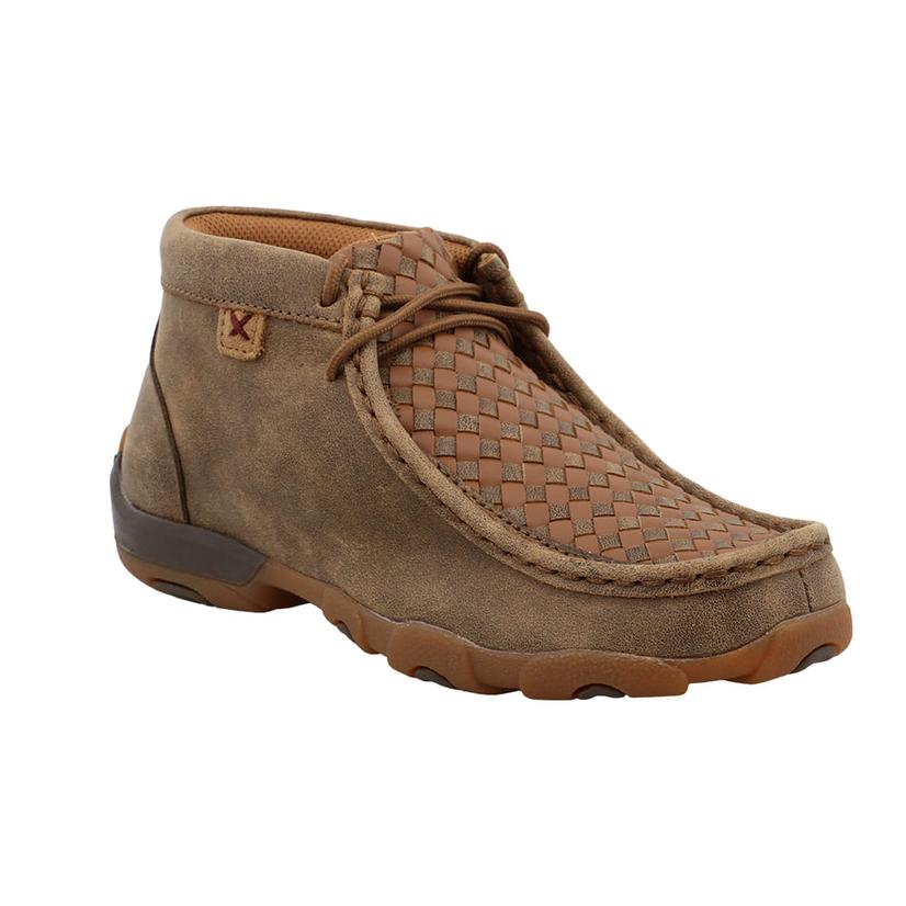 Twisted X Boots Footwear Twisted X Boy's Tan Weave Chukka Driving Moc Shoes