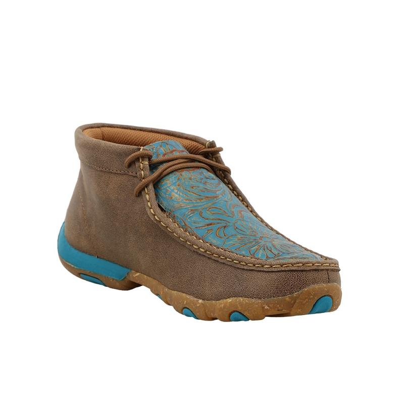Twisted X Boots Footwear Twisted X Turquoise and Brown Tooled Women's Chukka Driving Mocs