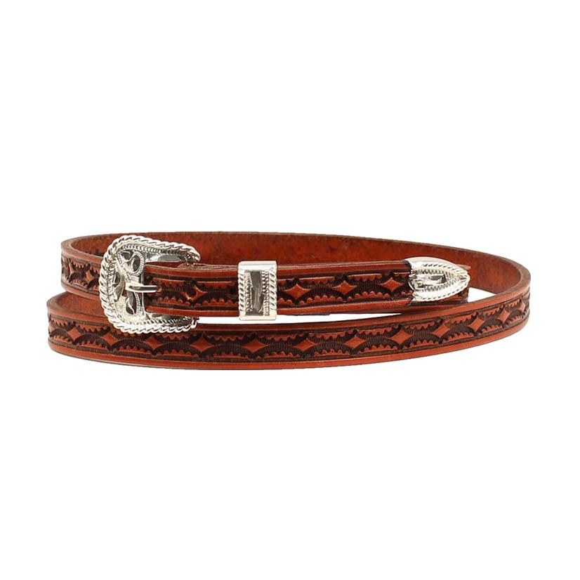 Twister Hats TAN / 27 Twister Hand Tooled Leather Hat Band