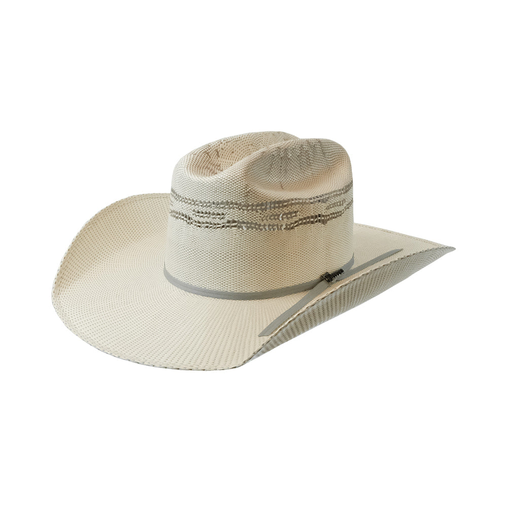 Twister Hats Twister Bangora Ivory Grey Precreased 2 Cord Grey 4 1/4" Brim Straw Hat