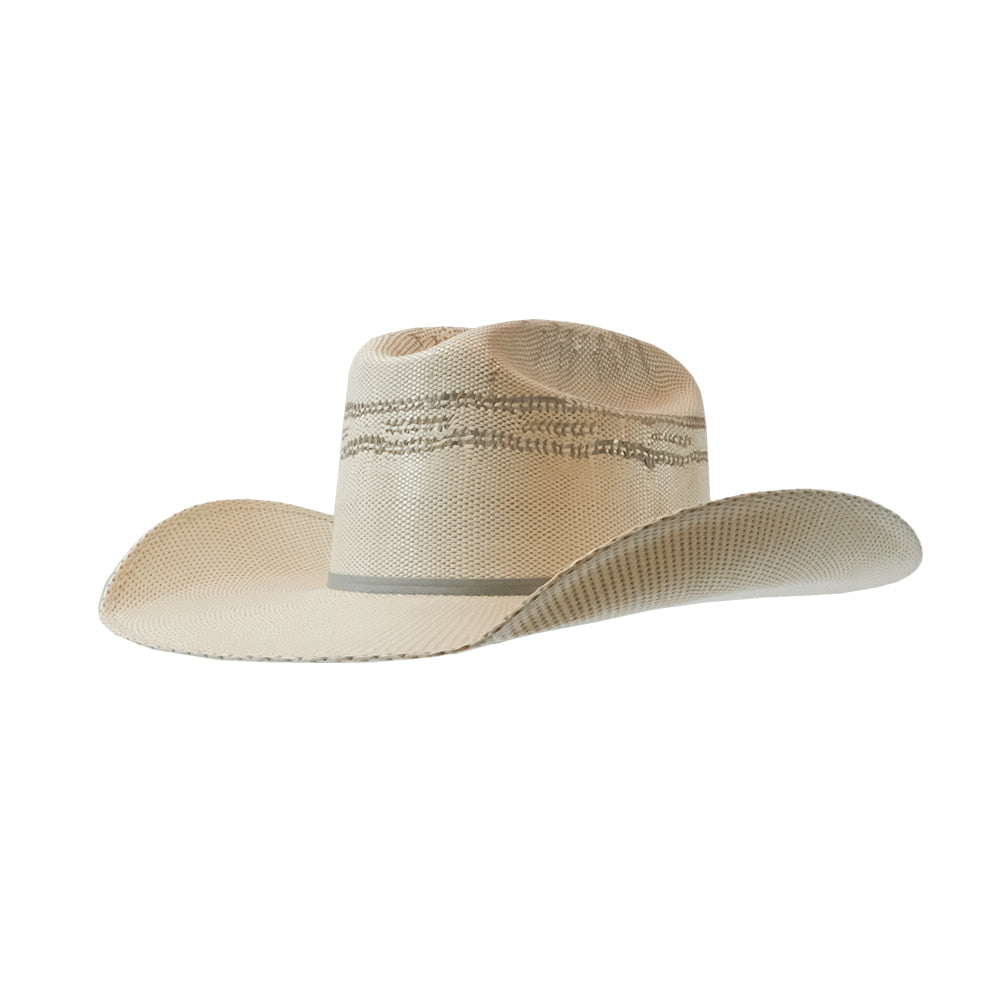 Twister Hats Twister Bangora Ivory Grey Precreased 2 Cord Grey 4 1/4" Brim Straw Hat