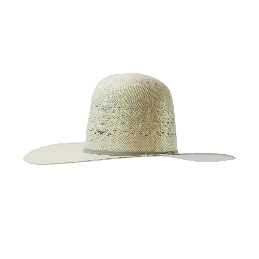 Twister Hats Twister Ivory and Gray Open 4 1/2" Brim Straw Hat