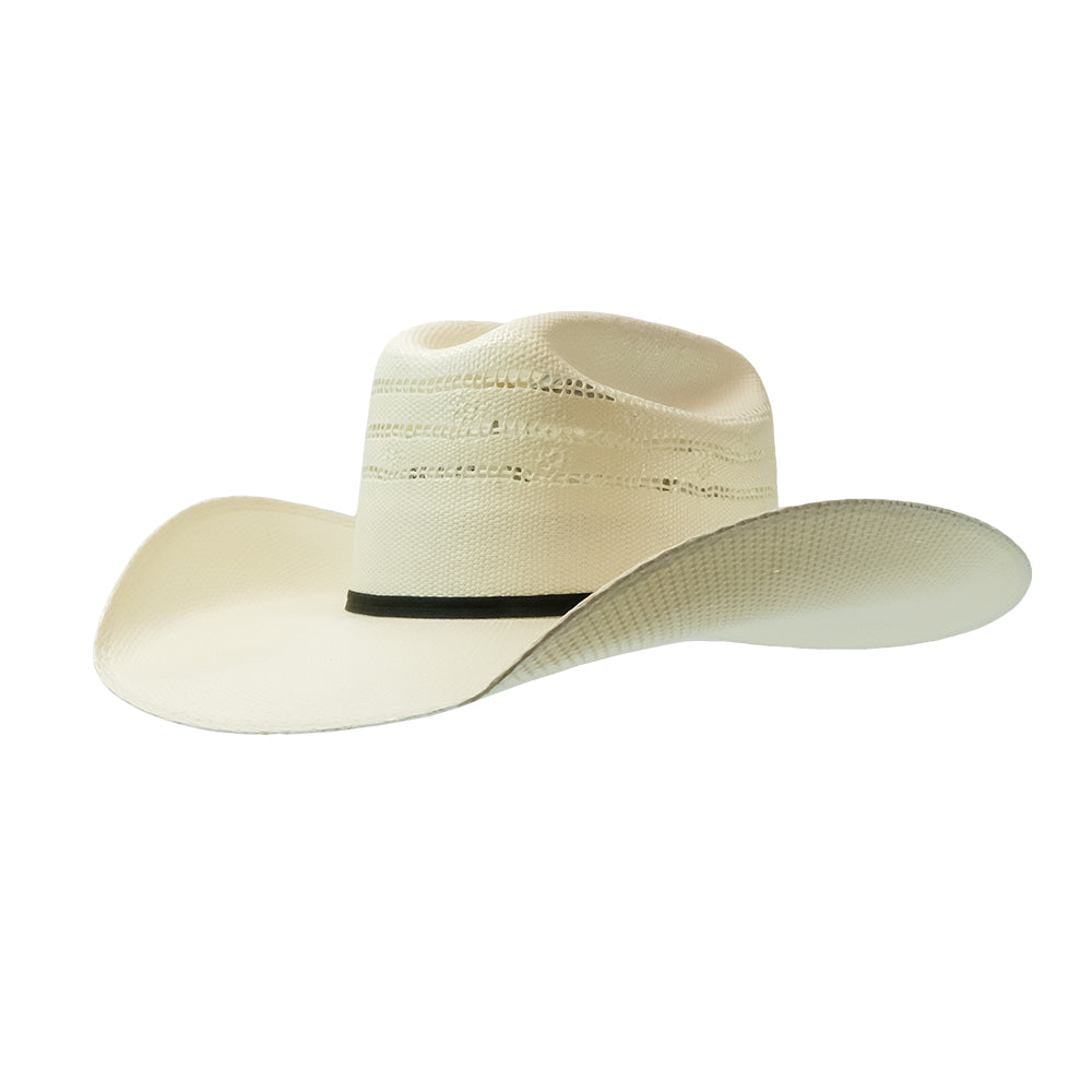 Twister Hats Twister Ivory Bangora Precreased 4 1/4" Brim Two Cord Band Straw Hat