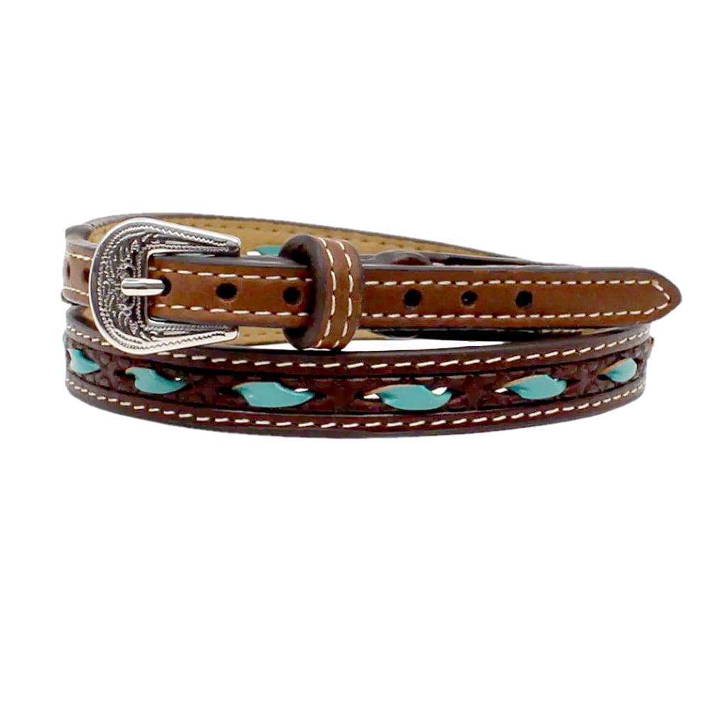 Twister Hats Twister Leather 1/2" Tuquoise Lace Hatband