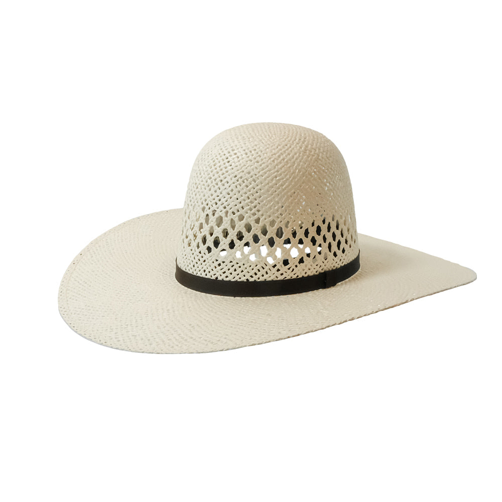 Twister Hats Twister Youth Weave Open Ivory 4 1/4" Brim Chocolate Band Straw Hat