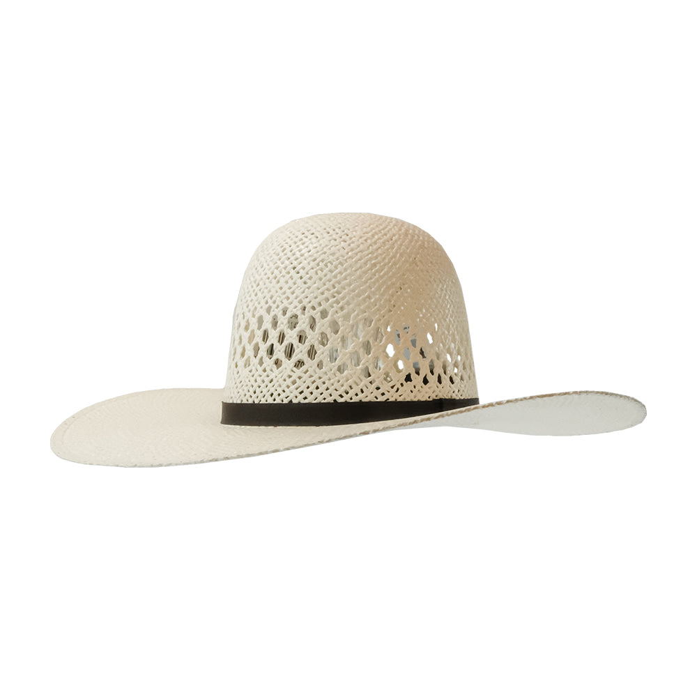 Twister Hats Twister Youth Weave Open Ivory 4 1/4" Brim Chocolate Band Straw Hat