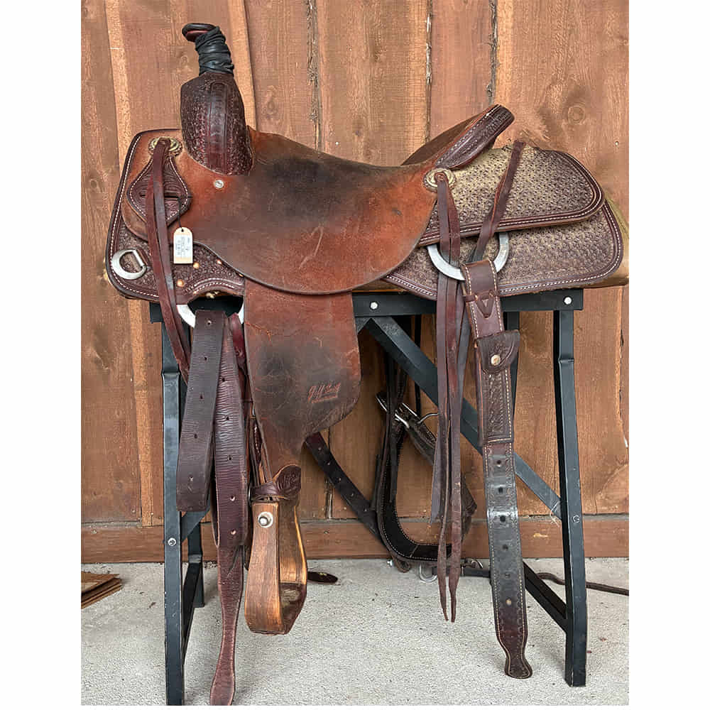 Used Saddles Saddles Jeff Smith 16" Half Snowflake Tool Half Rough Out Used Ranch Cutting Saddle
