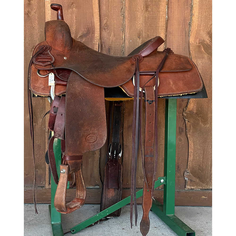 Used Saddles Saddles South Texas Tack 16" Full Rough Out Used Ranch Cutting Saddle