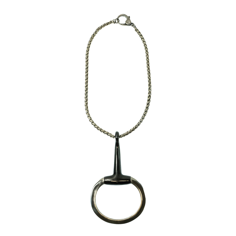 V2 Designs Jewelry V2 Designs Silver and Black Eggbutt Snaffle Bit Necklace