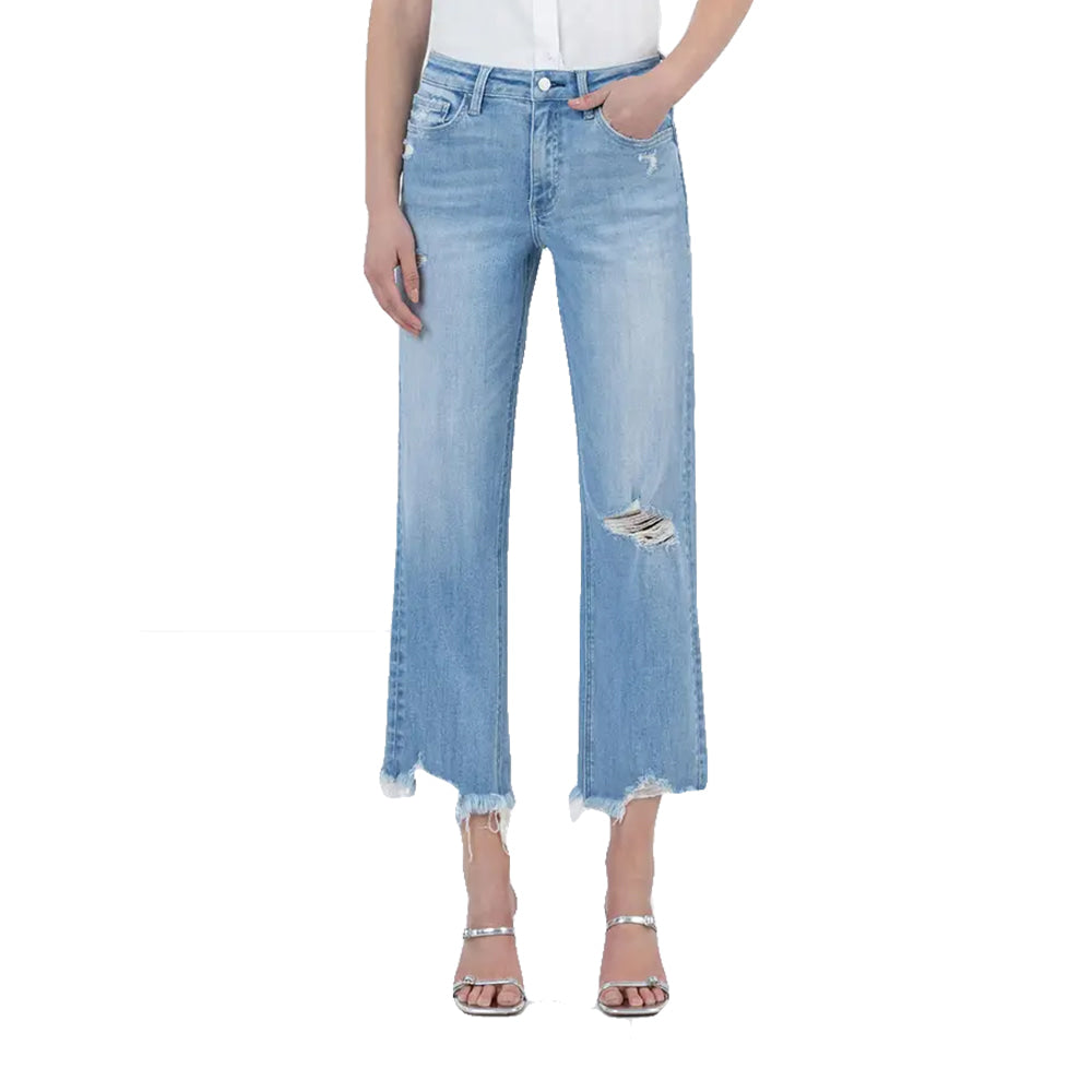 Vervet Apparel Vervet High Rise Distressed Amply Wash Crop Slim Fit Women's Jeans