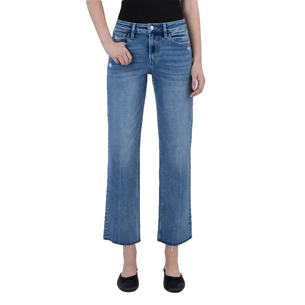 Vervet Apparel Vervet Kassia Women's Plus Size High Rise Tummy Control Ankle Straight Jeans