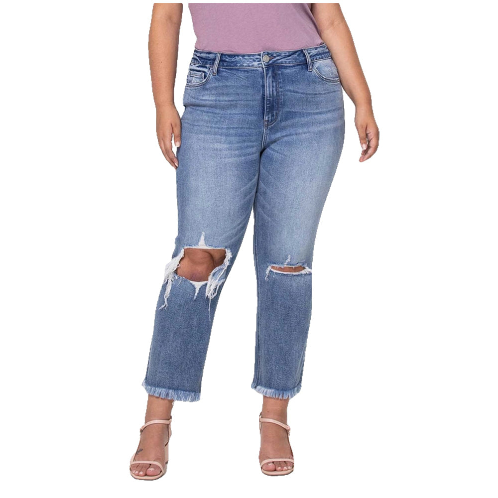 Vervet Apparel Vervet Women's Hampton Plus Size High Rise Crop Jeans