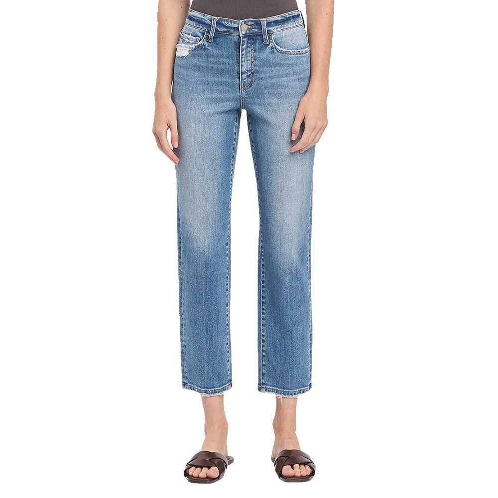 Vervet Apparel WOMENS HIGH RISE TAPERED STRAIGHT JEAN IN BARDOT