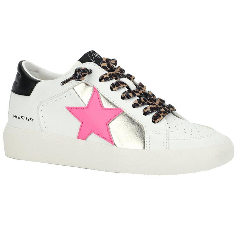 VINTAGE HAVANA Footwear Vintage Havana Firecracker 1 White Pink and Silver Women's Sneakers