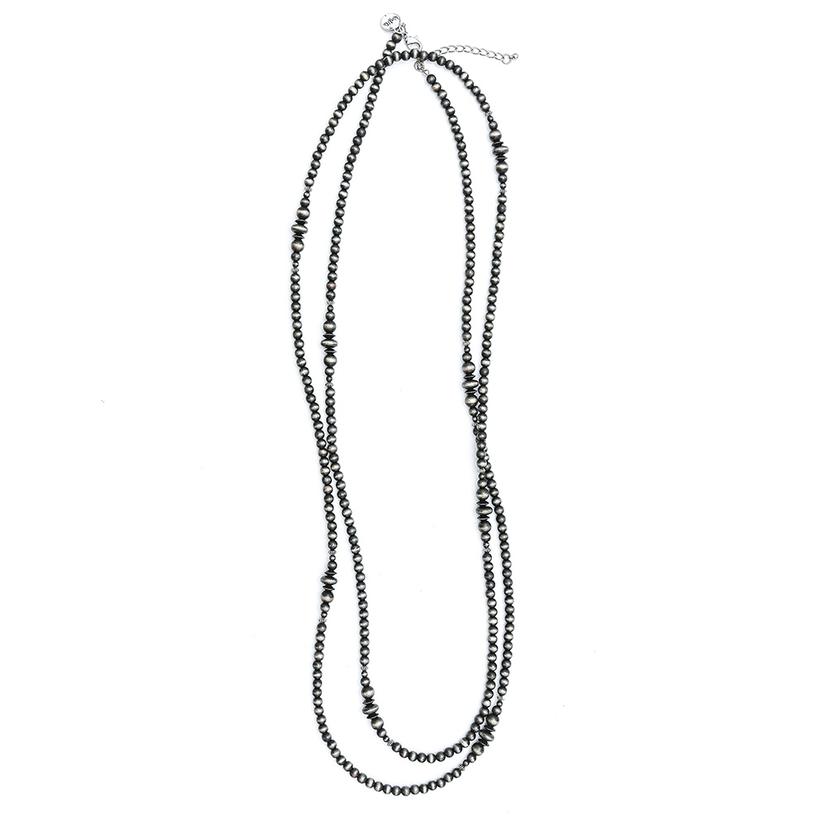 West and Co Jewelry Silver Long Silver Faux Navajo Pearl Necklace