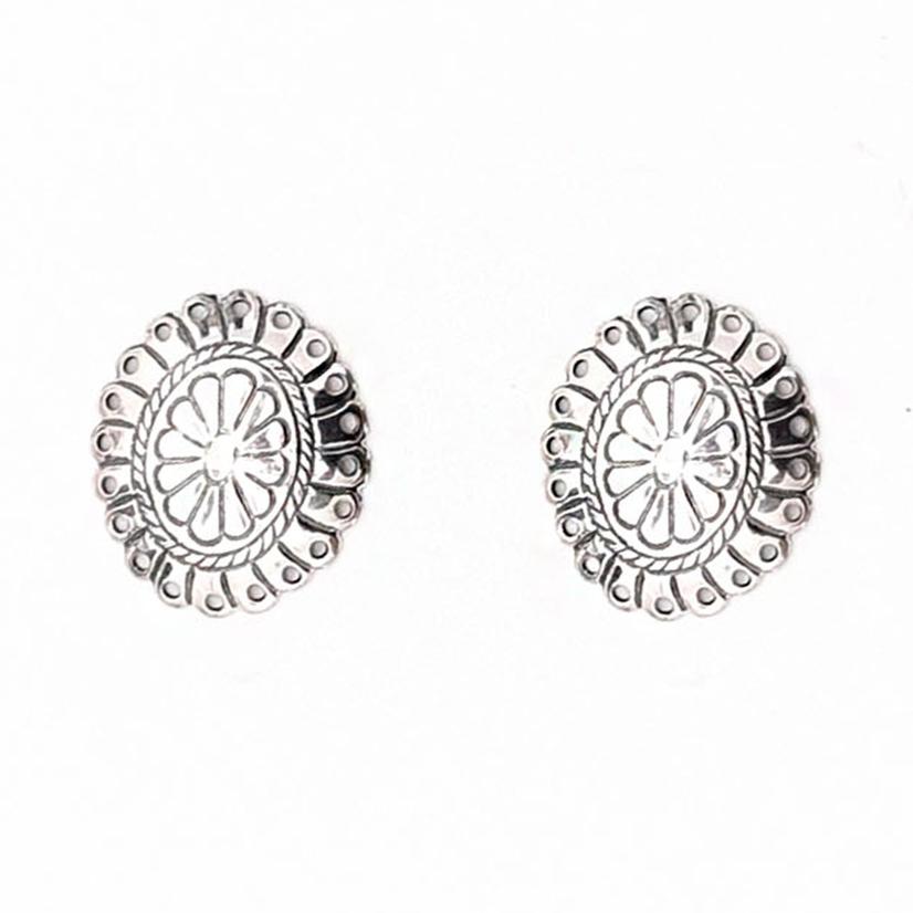 West and Co Jewelry Silver / Osfa Small Silver Concho Stud Earrings