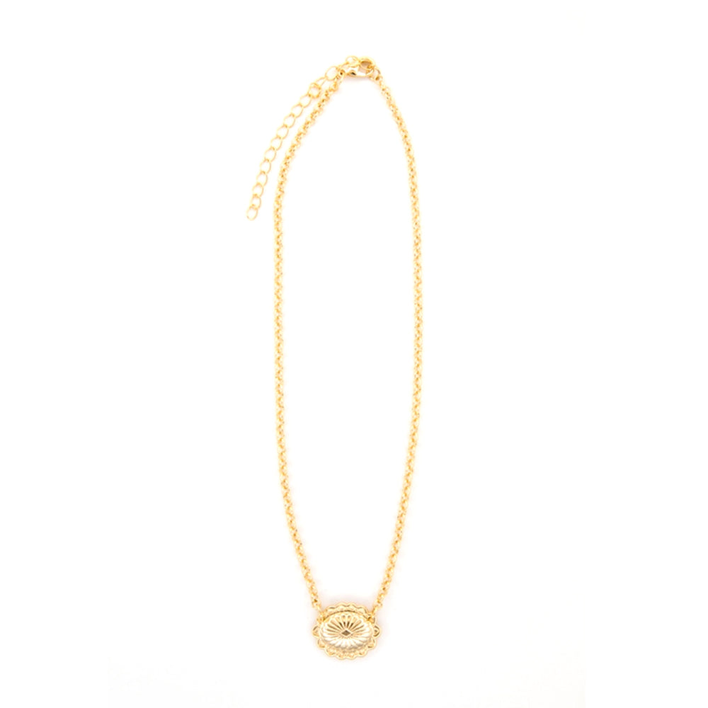 West and Co Jewelry West and Co 18K Gold Plated Dainty Concho Necklace
