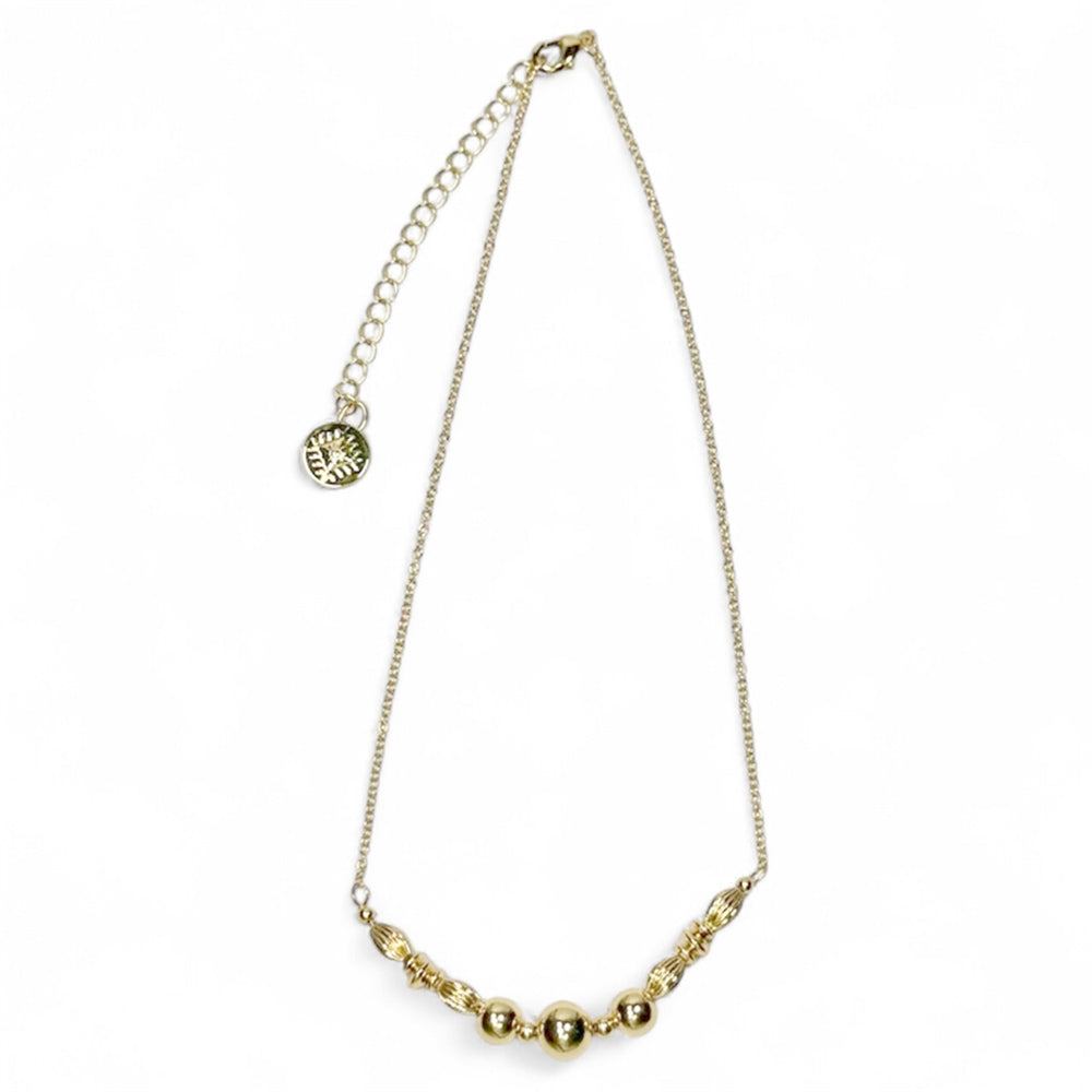 West and Co Jewelry West and Co 18K Gold Plated Winona Beaded Bar Necklace