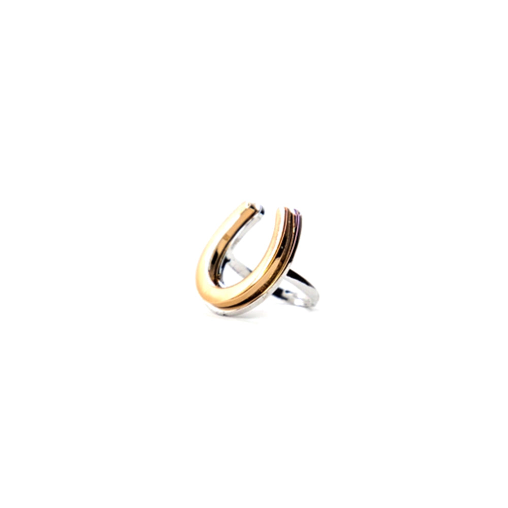 West and Co Jewelry West and Co 18K Two Toned Plated Adjustable Horseshoe Ring