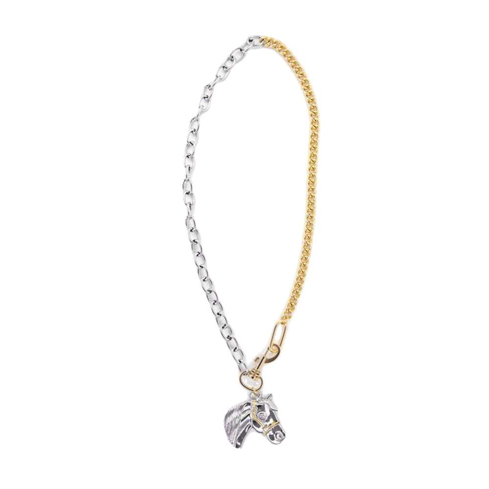 West and Co Jewelry West and Co 18K Two Toned Plated Chain Necklace with Horse Pendant