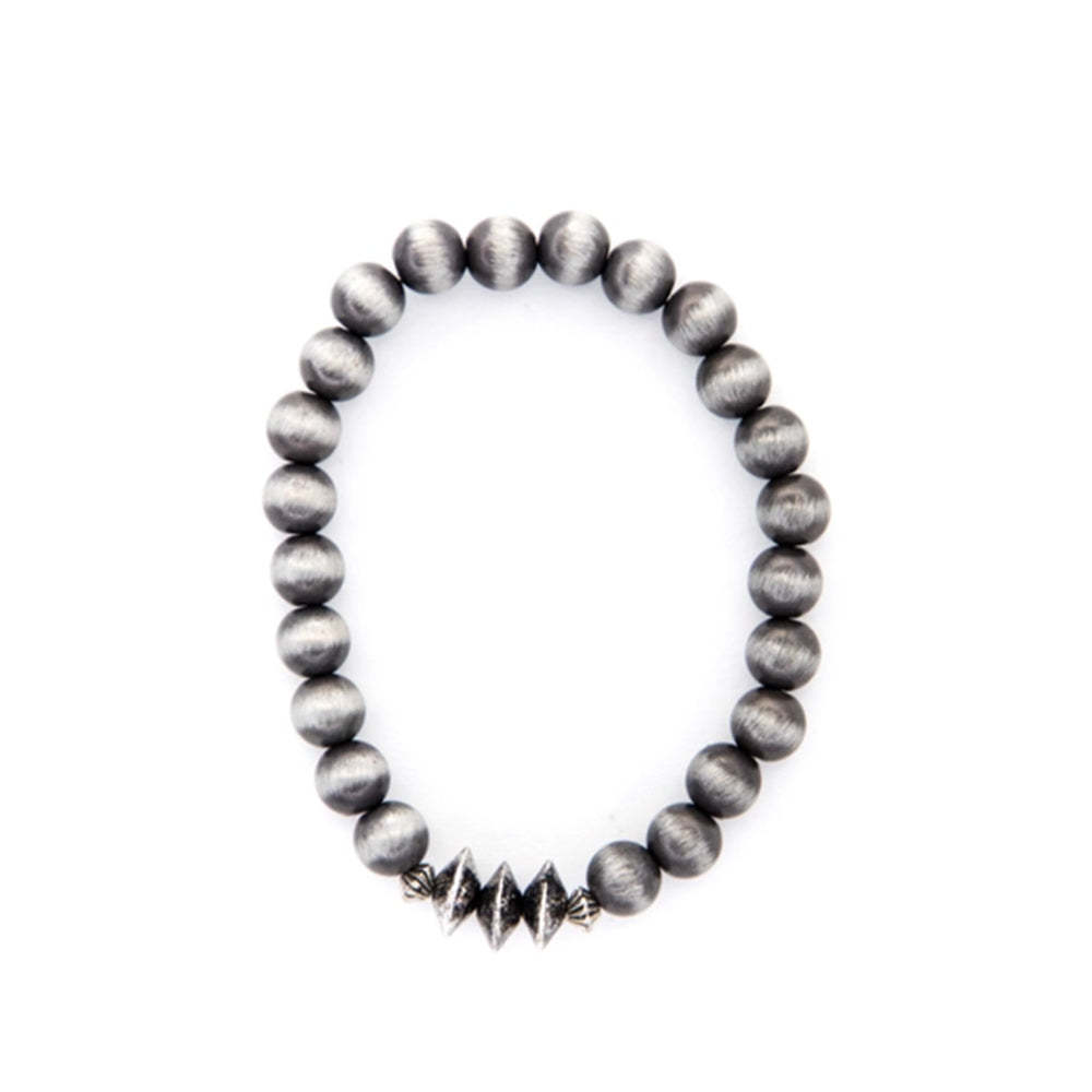 West and Co Jewelry West and Co Faux Navajo Pearl with 3 Disc Accent Stretch Bracelet