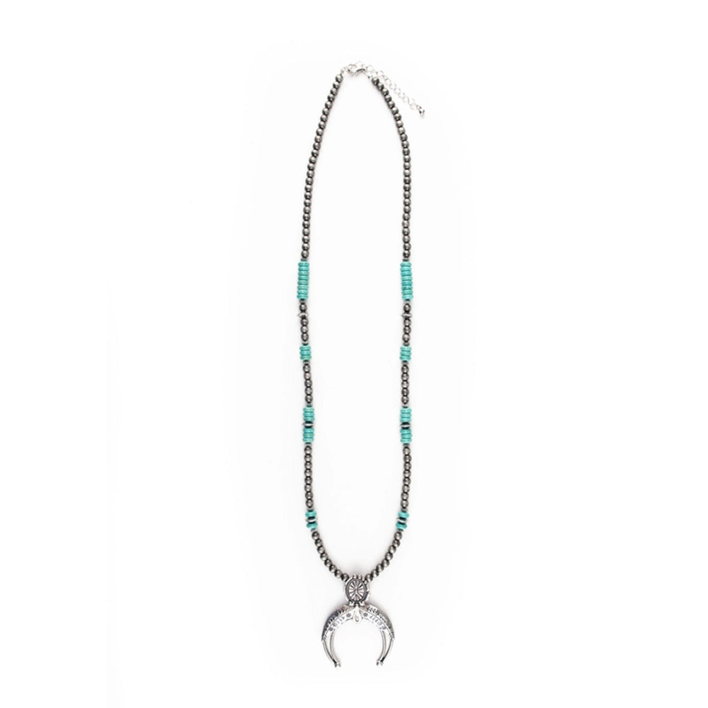 West and Co Jewelry West and Co Faux Turquoise Faux Navajo Pearl with Naja Pendant Necklace