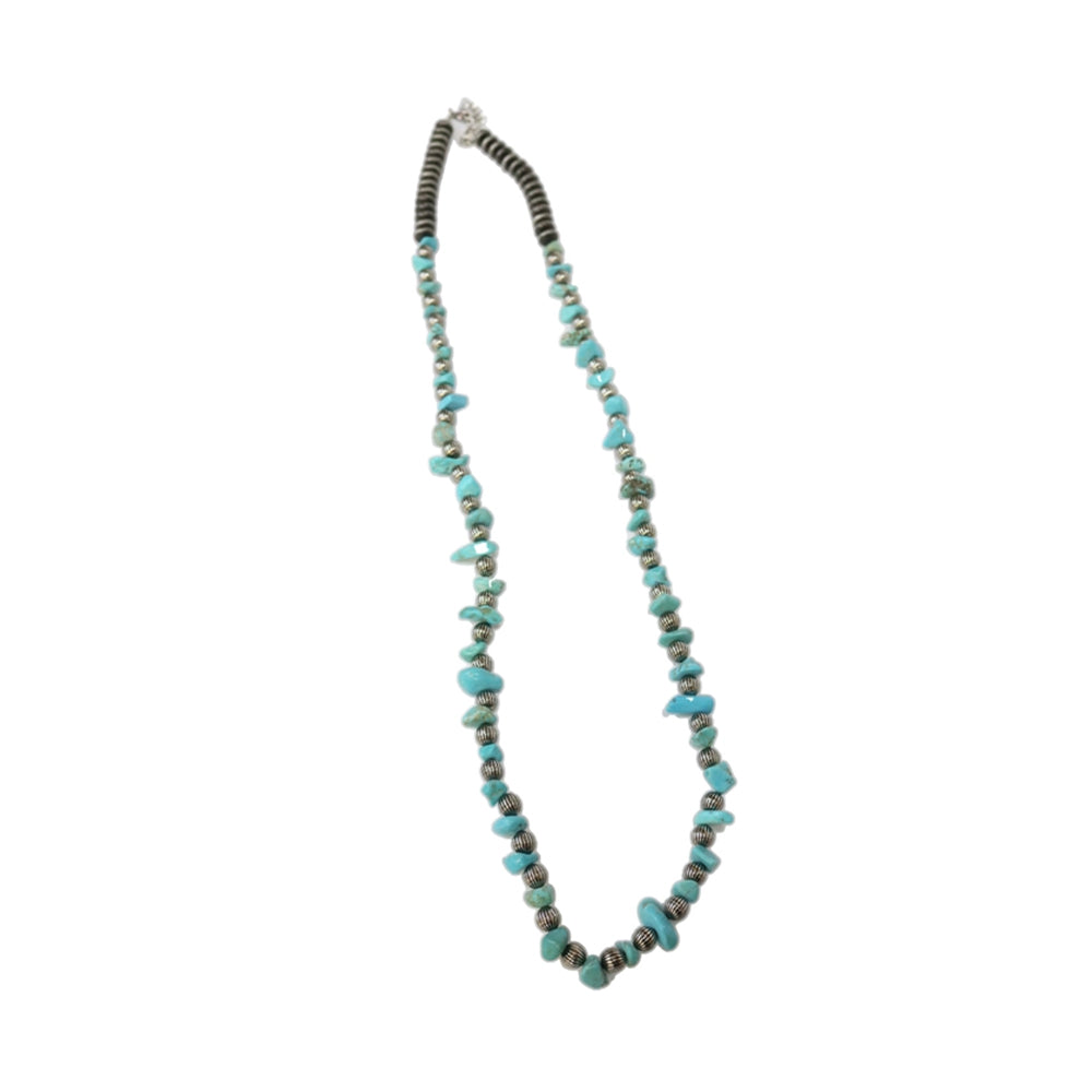 West and Co Jewelry West and Co Melon Bead with Faux Turquoise Chunk Beads Necklace