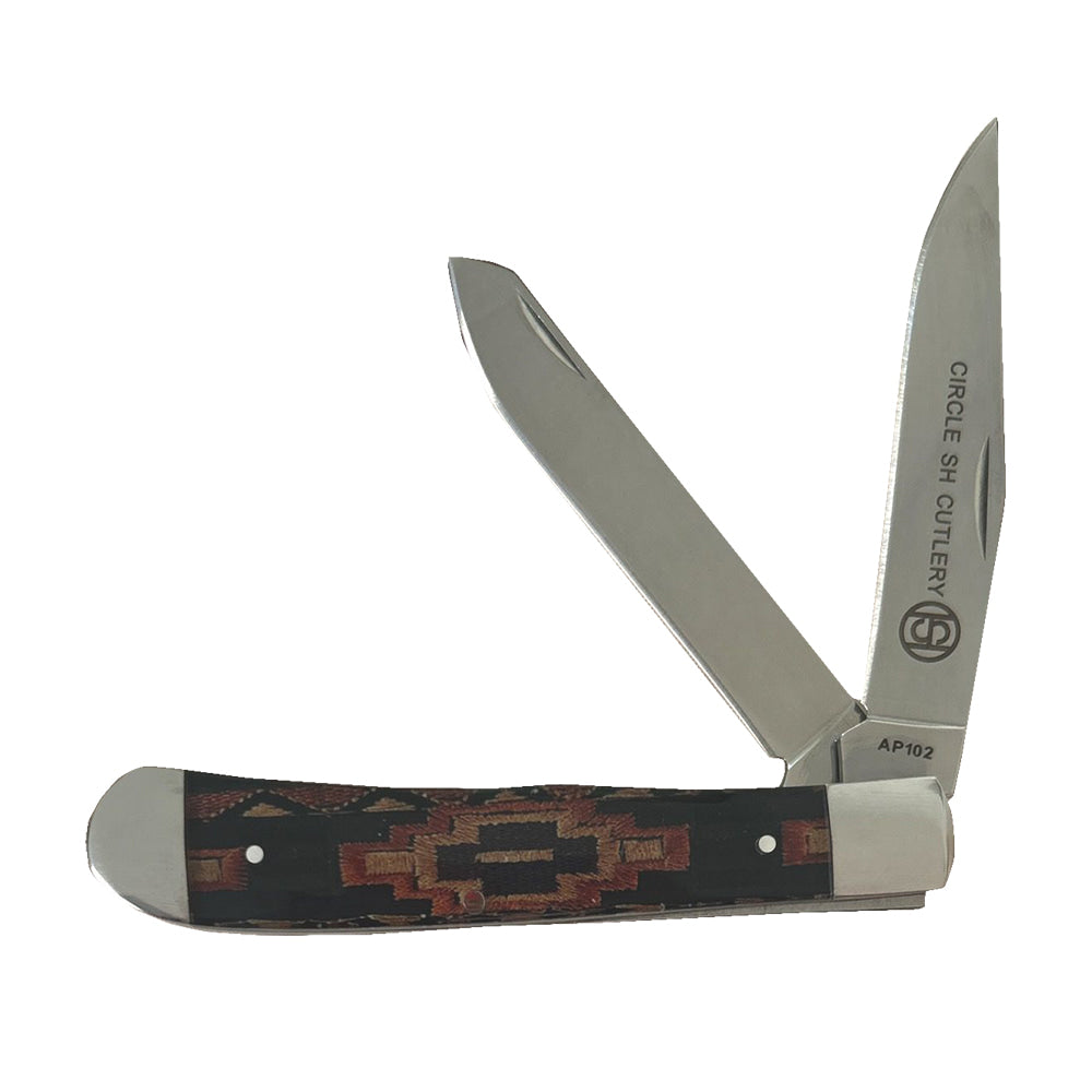 Western Fashion Accessories Knives Southwest Brown and Black Trapper Knife