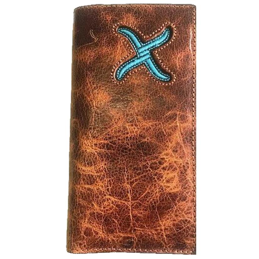 Western Fashion Accessories Other Brown / OSFA Twisted X Turquoise Inlay Distressed Tan Wallet
