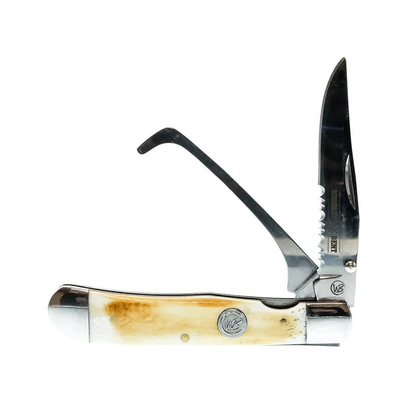 Whiskey Bent Knives Knives Bone / Osfa Whiskey Bent Knives Burnt Bone Hoof Pick Knife With Clip