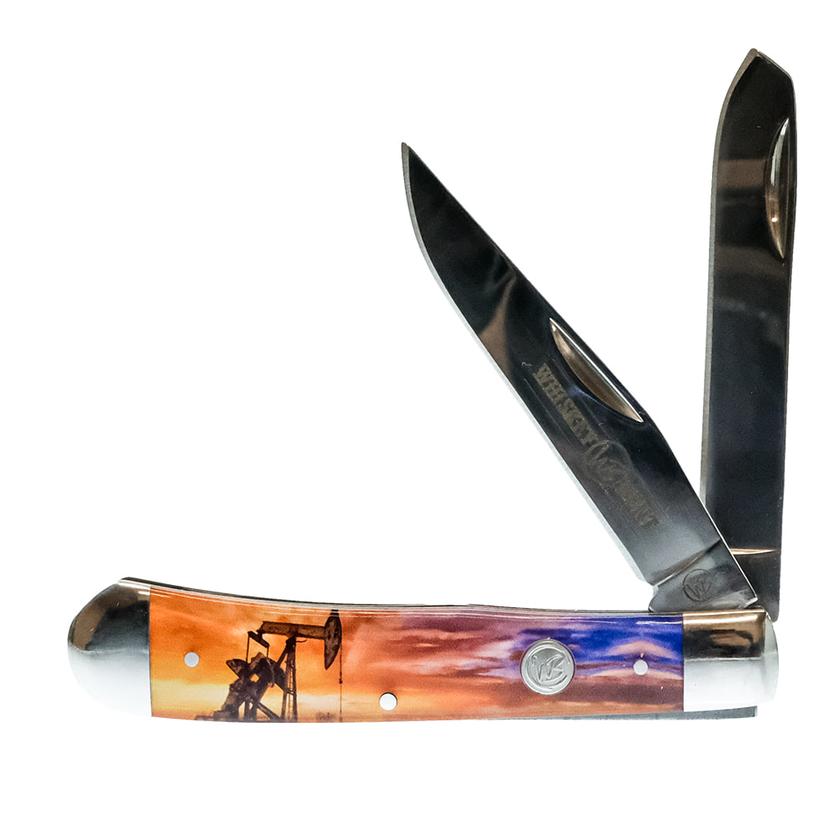 Whiskey Bent Knives Knives Orange / 4.125 Whiskey Bent Knives Pump Jack Sunrise Trapper