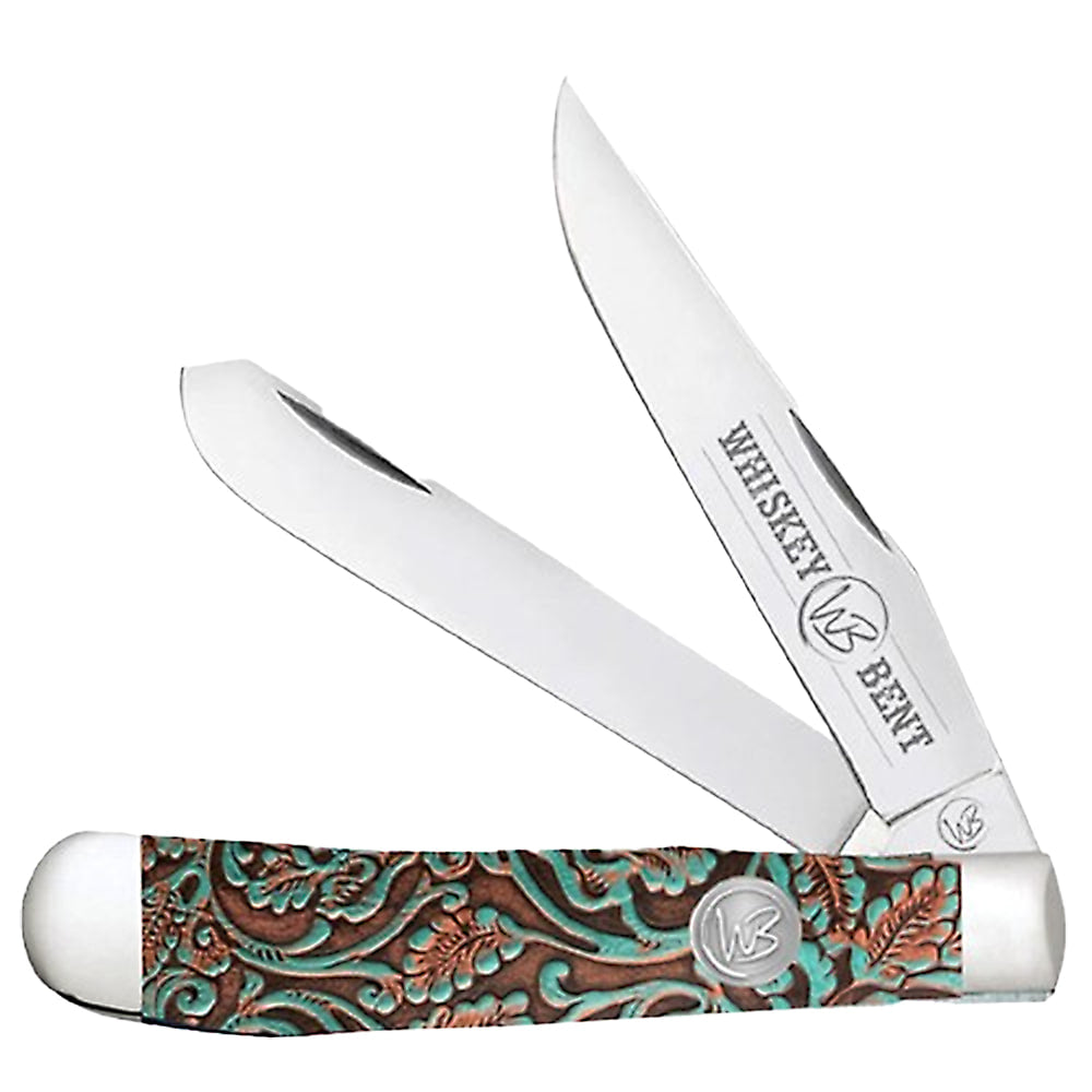 Whiskey Bent Knives Knives Whiskey Bent Knives Rancher Tooled Trapper Knife