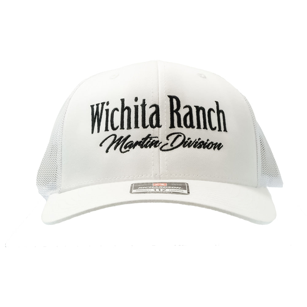 Wichita Ranch Hats Wichita Ranch Martin Division White with Black Embroidery Cap