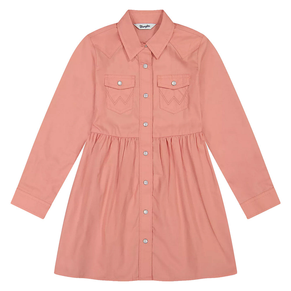 Wrangler Apparel Girls Long Sleeve Snap Dress