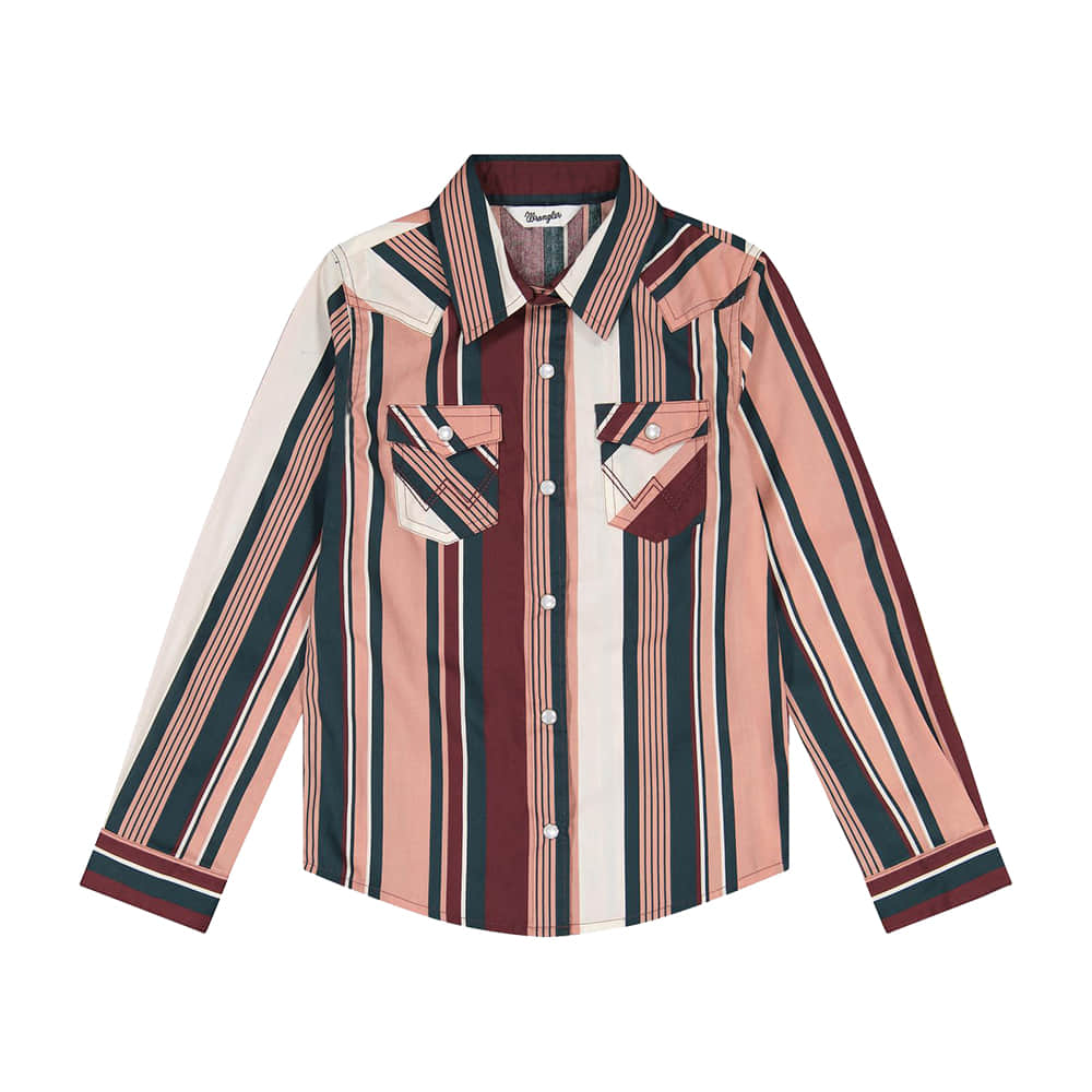 Wrangler Apparel Girls Long Sleeve Western Snap Shirt