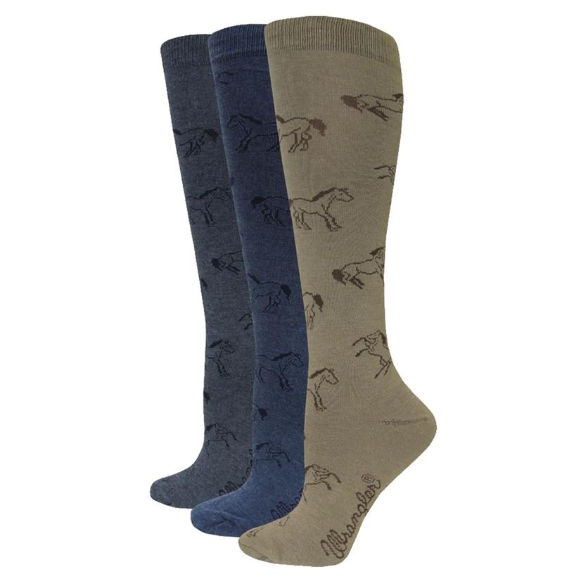 Wrangler Apparel Wrangler Knee High Horse Print Women's Socks - 1 Pair Medium in Assorted Colors