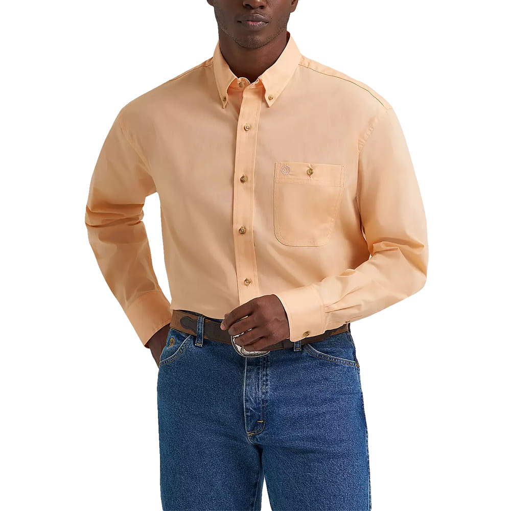 Wrangler Apparel Wrangler Men's George Strait Peach Long Sleeve Button-Down Shirt