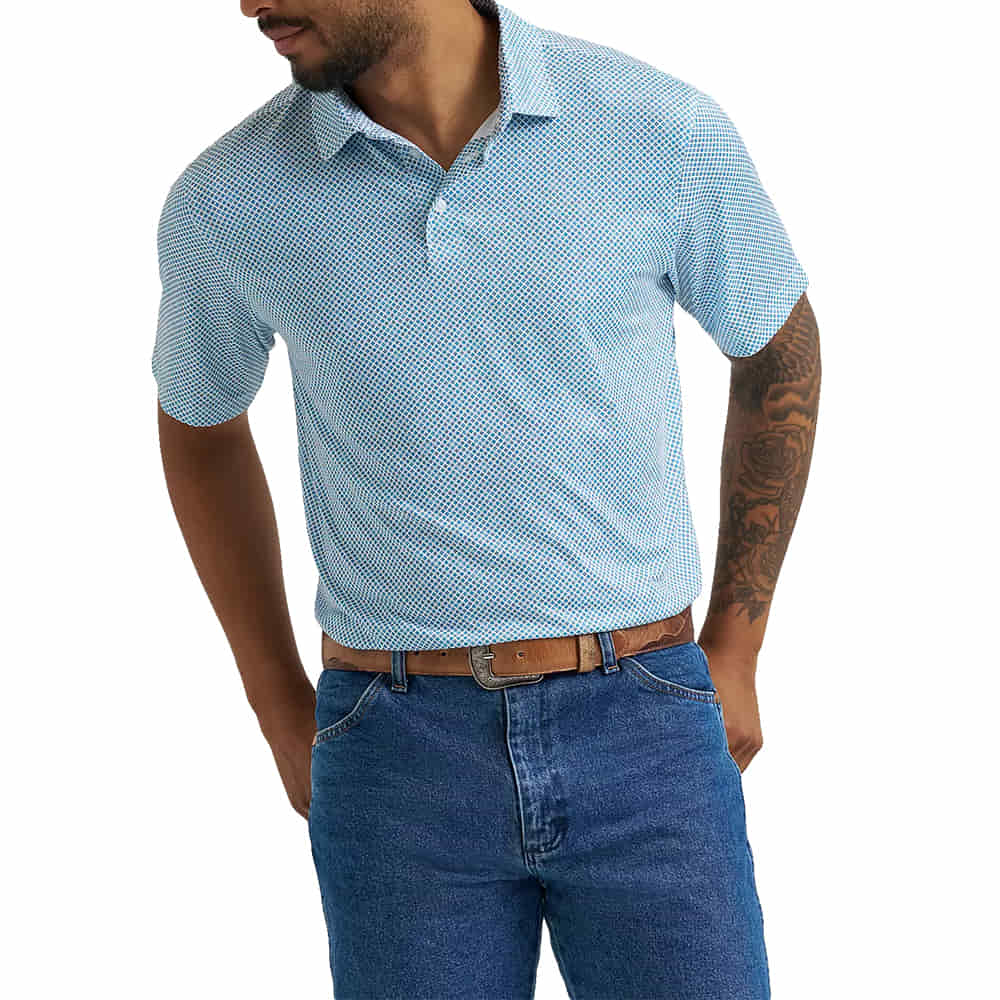 Wrangler Apparel Wrangler Men's Short Sleeve Vallarata Blue Polo