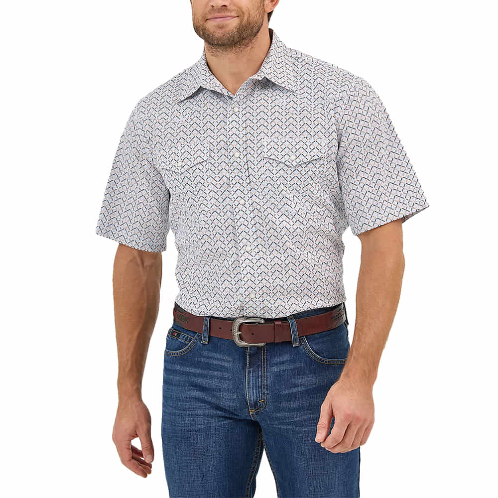 Wrangler Apparel Wrangler Men's White 20x Competition Short Sleeve Button-Down Shirt
