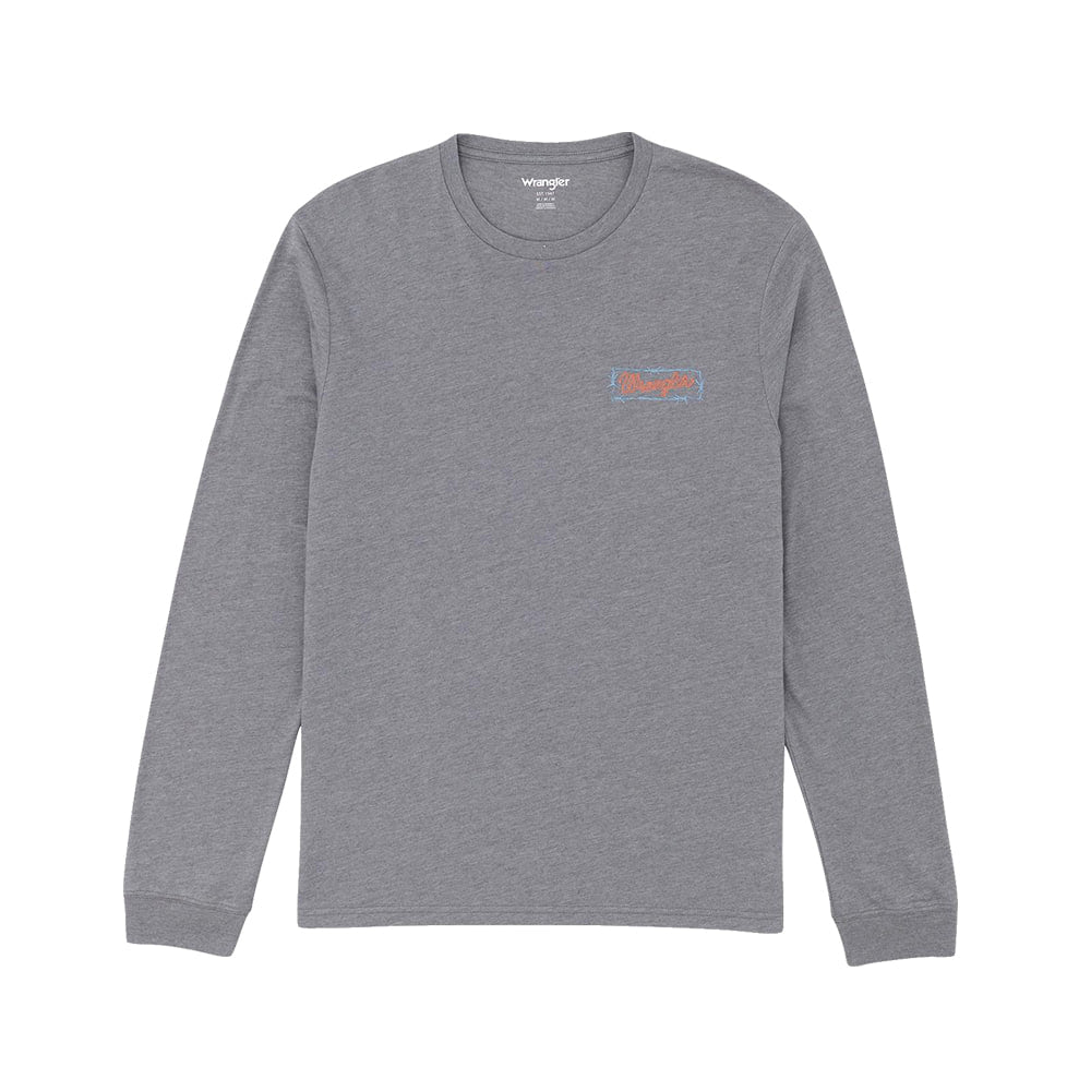 Wrangler Apparel Wrangler Unisex Long Sleeve Graphic T-Shirt In Gray