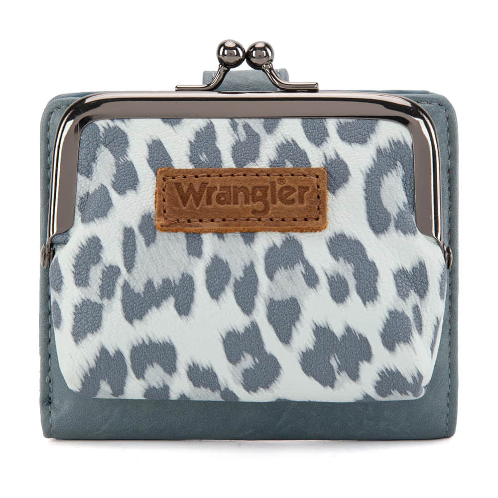 Wrangler Other Wrangler Western Leopard Print Small Bifold with Kiss Clasp Coin Purse