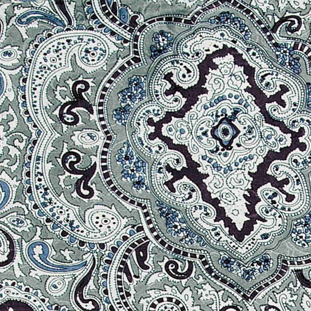Wyoming Traders Apparel 20X20 Wyoming Traders Silver And Black Paisley Wild Rag