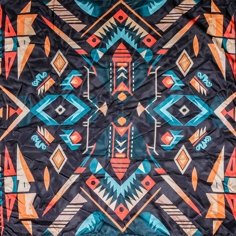 Wyoming Traders Apparel Black / 34"x34" Wyoming Traders Black And Orange Aztec Wild Rag