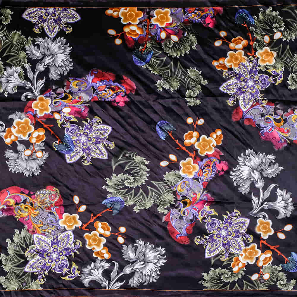 Wyoming Traders Apparel Black / 34"x34" Wyoming Traders Black Mystery Charmeuse Wild Rag