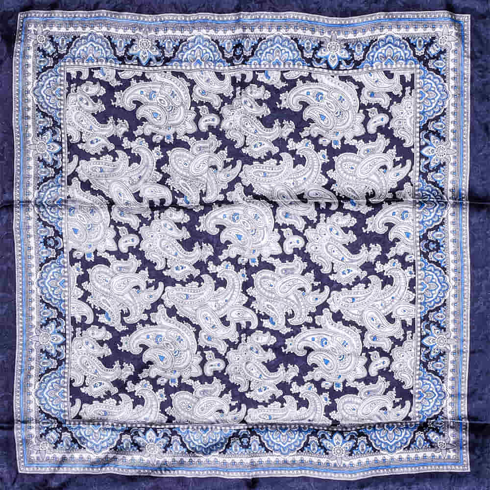 Wyoming Traders Apparel Blue / 20"x20" Wyoming Traders Silver Cobalt Paisley Wild Rag