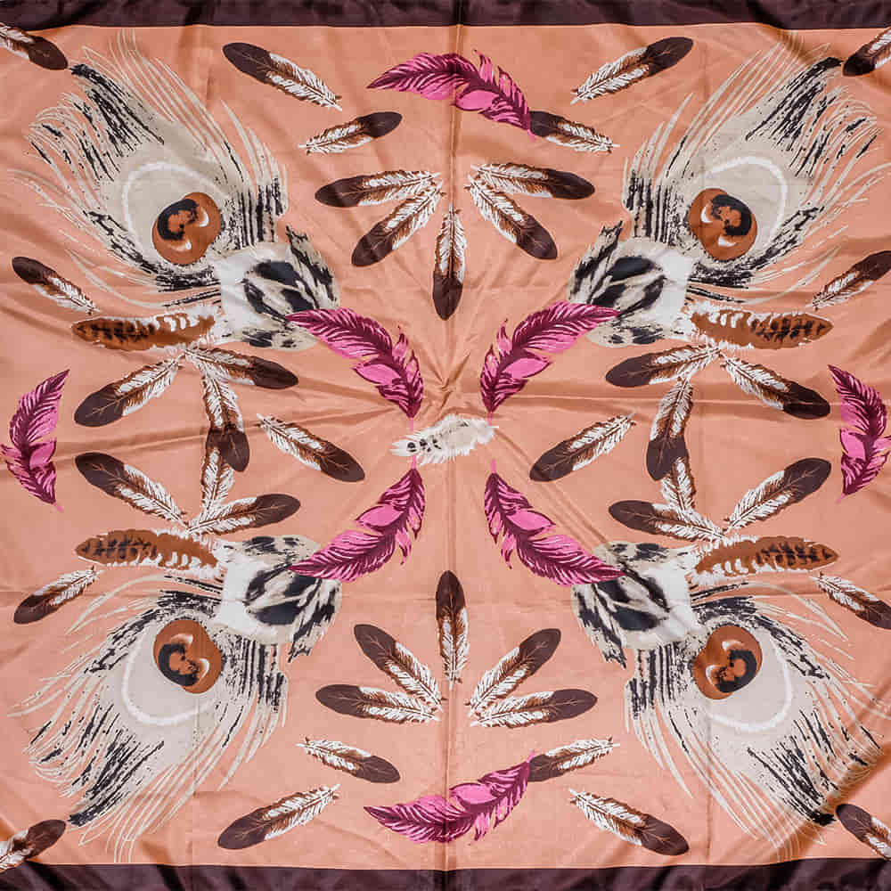 Wyoming Traders Apparel Peach / 34"x34" Wyoming Traders Peach Frontier Feather Wild Rag