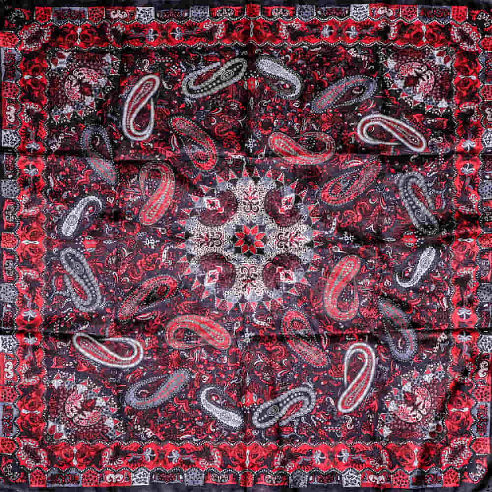 Wyoming Traders Apparel Red / 34"x34" Wyoming Traders Red And Silver Paisley Wild Rag
